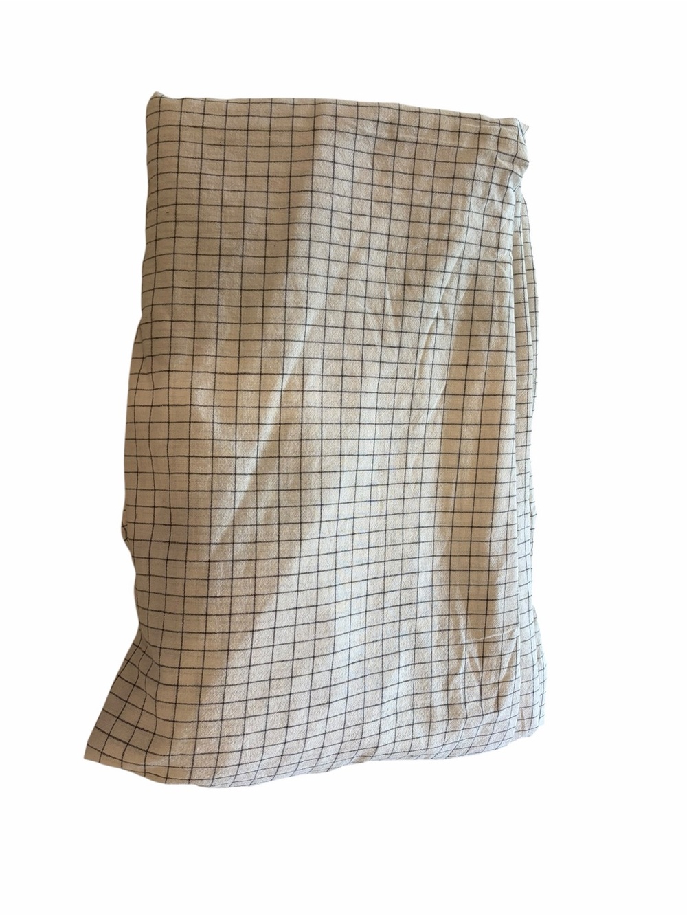 IKEA ÅKERFIBBLA Cream Duvet Cover with Black Grid Pattern Full/Queen
